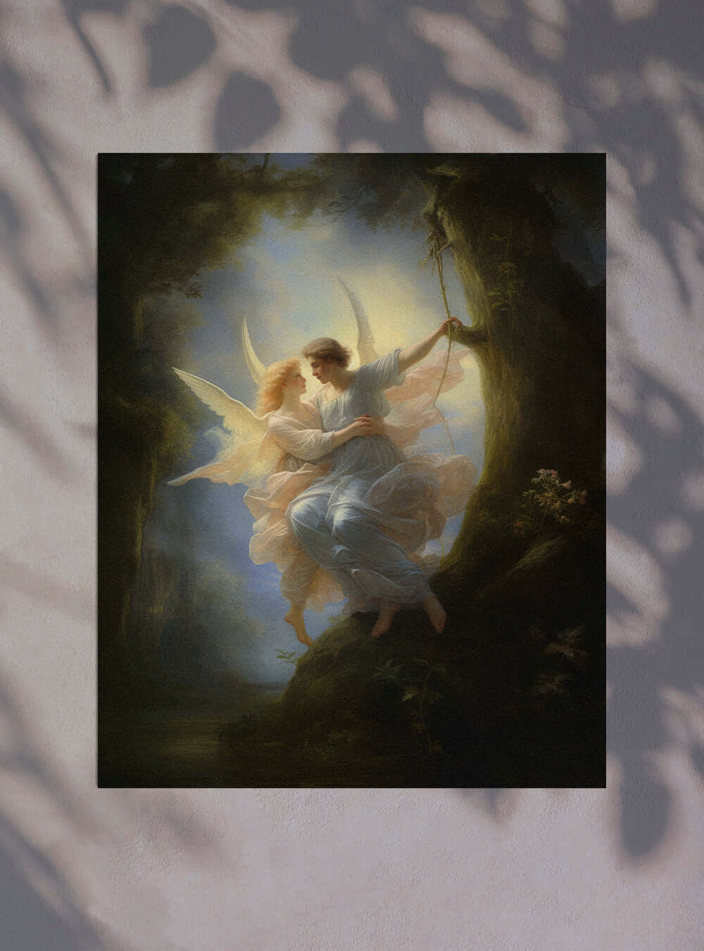 Matthew 11:30 | Angelic Embrace | Christian Wall Art Poster Print