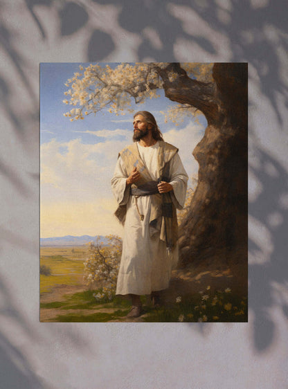 Matthew 13:44 Serene Scene Modern Christian Wall Art Poster Print