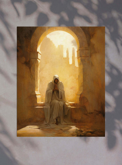 Matthew 5:10 Sunlit Solitude - Sacred Art Poster Print