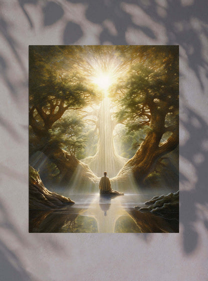 Matthew 5:9 - Serene Forest Art - Scripture Poster Print