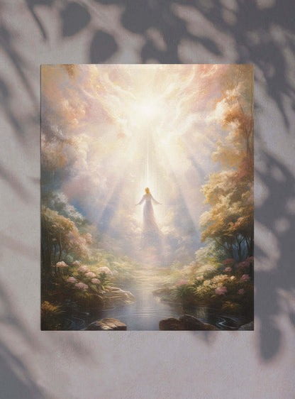 Matthew 6:33 Angelic Figure - Modern Christian Poster Print