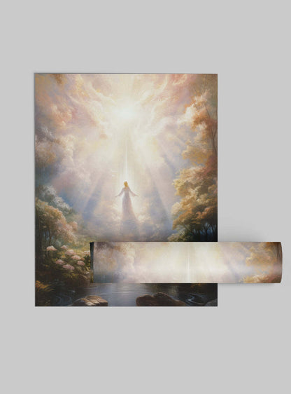 Matthew 6:33 Angelic Figure - Modern Christian Poster Print