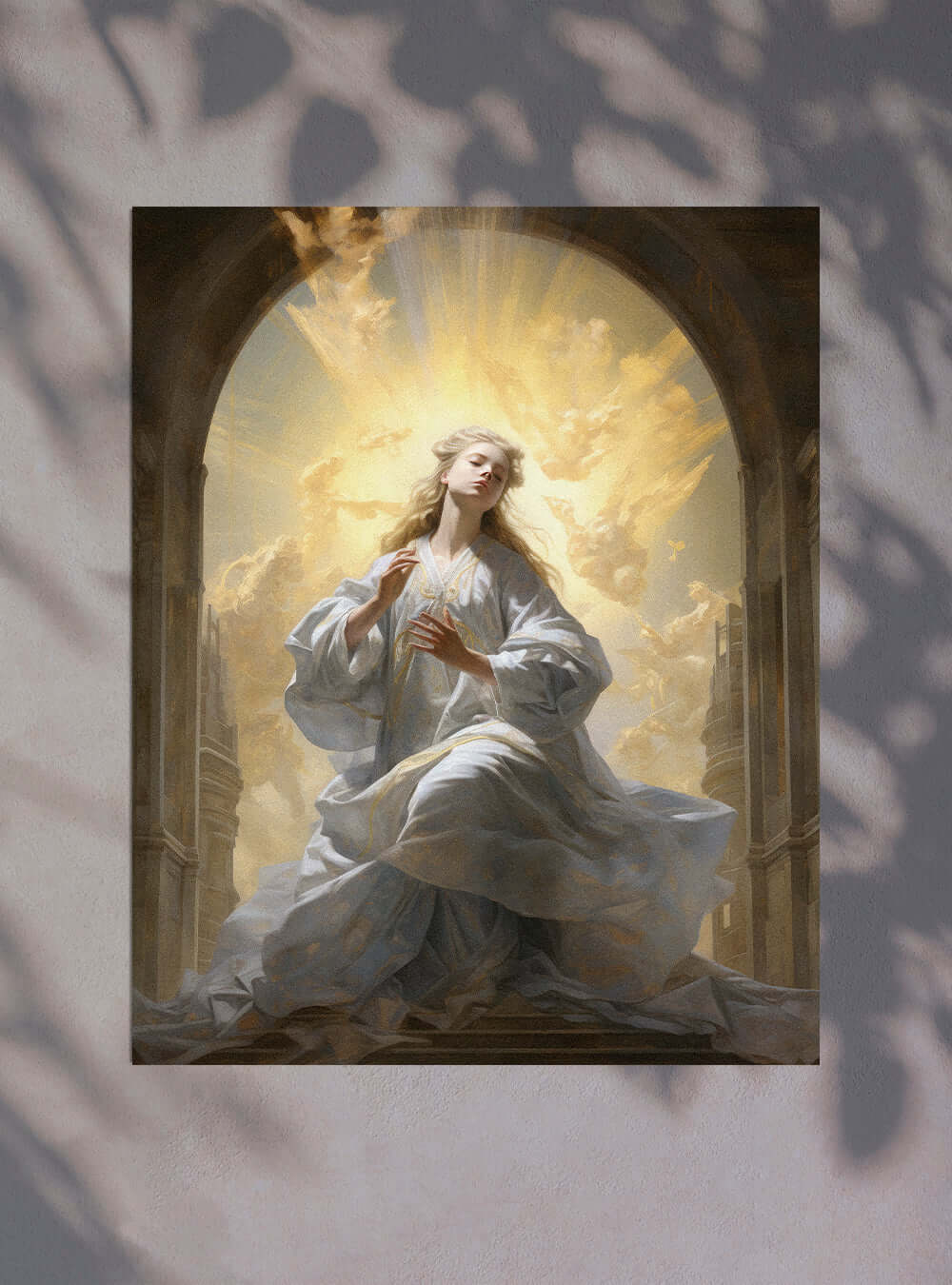 Matthew 6:9 Angelic Artwork Christian Painting Poster Print