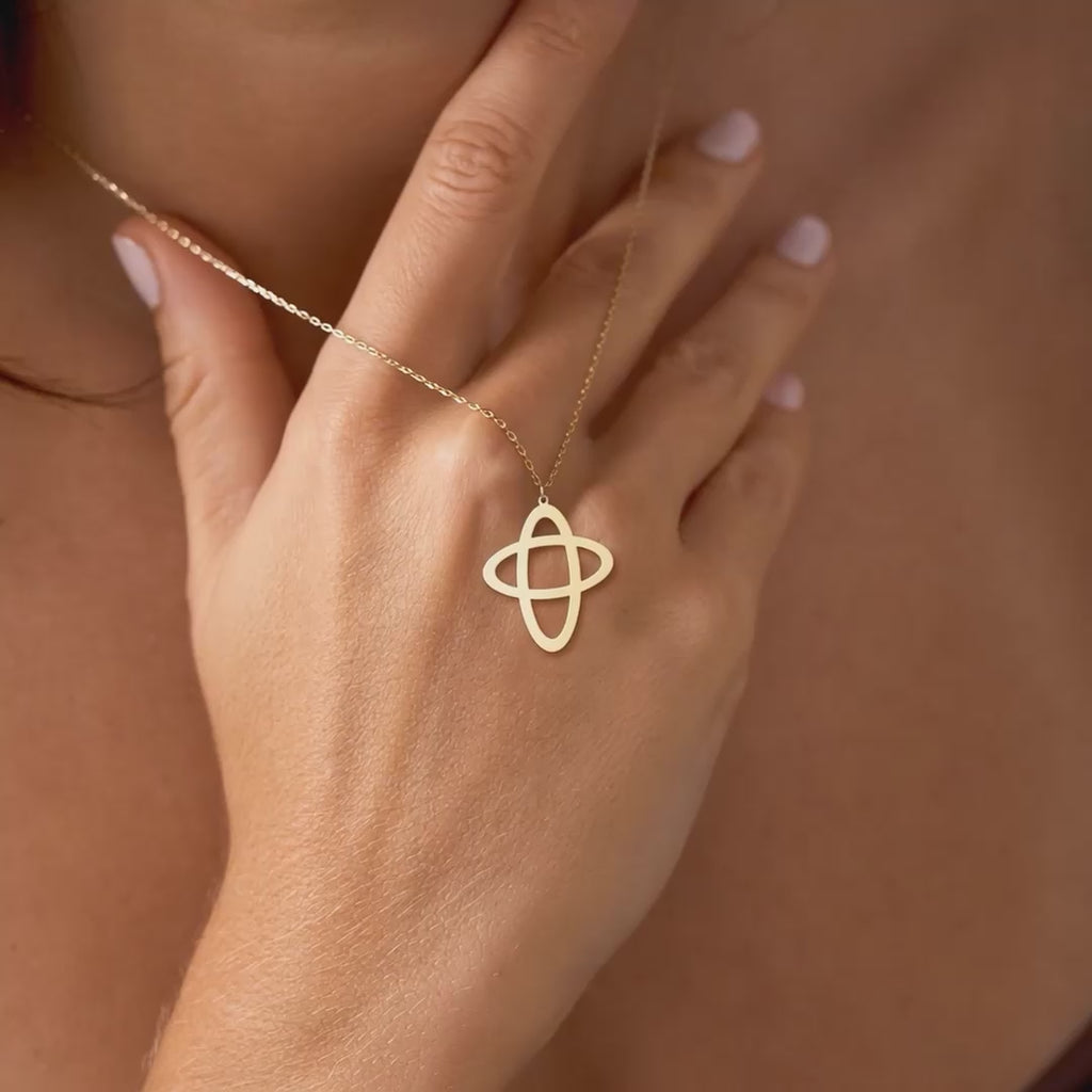 Orbit Cross Necklace Gold Vermeil Over Sterling Silver