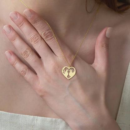 Love Birds Sterling Silver Couple Necklace