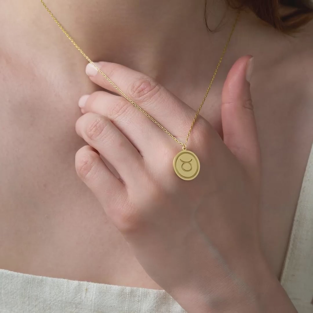 Taurus Zodiac Sterling Silver Necklace