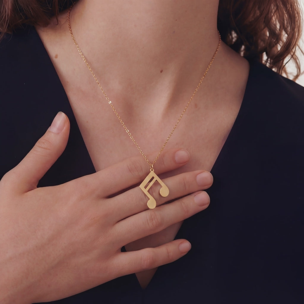 Music Note 18k Gold Vermeil Necklace