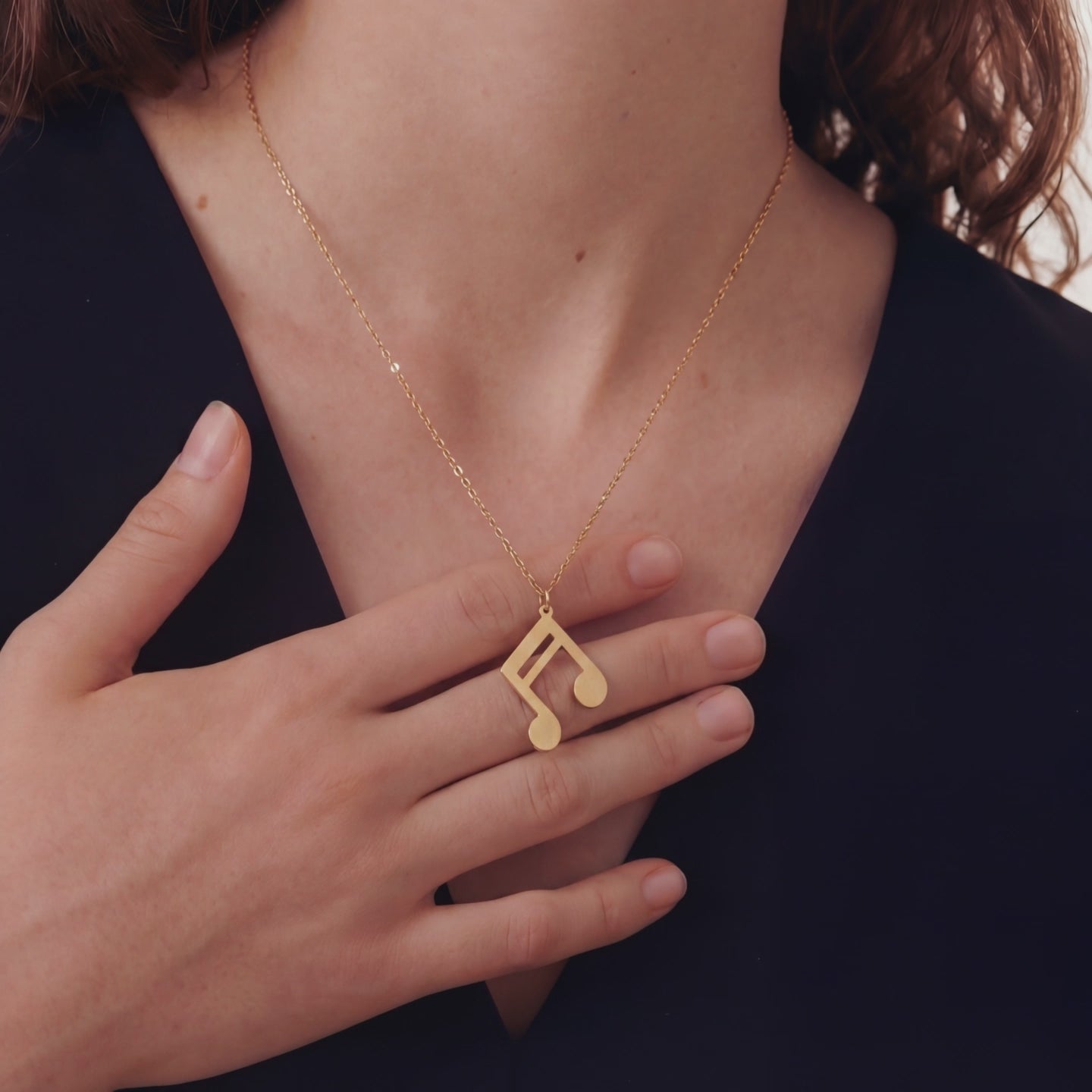 Music Note 18k Gold Vermeil Necklace