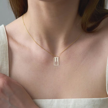 Piano Keys Pendant Sterling Silver Necklace