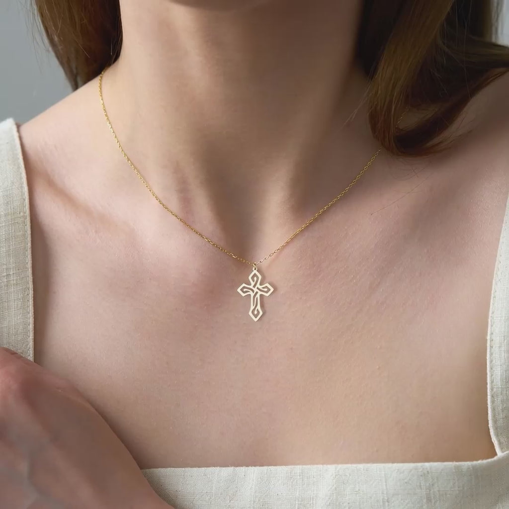 Celtic Cross Necklace 18k Gold Vermeil over Sterling Silver