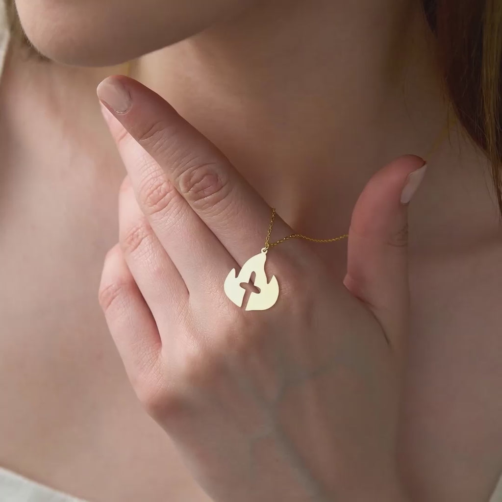 Holy Flame Necklace Gold Vermeil on Sterling Silver