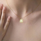 Personalized Bubble Initial Pendant in 14K Gold Plated Sterling Silver Necklace