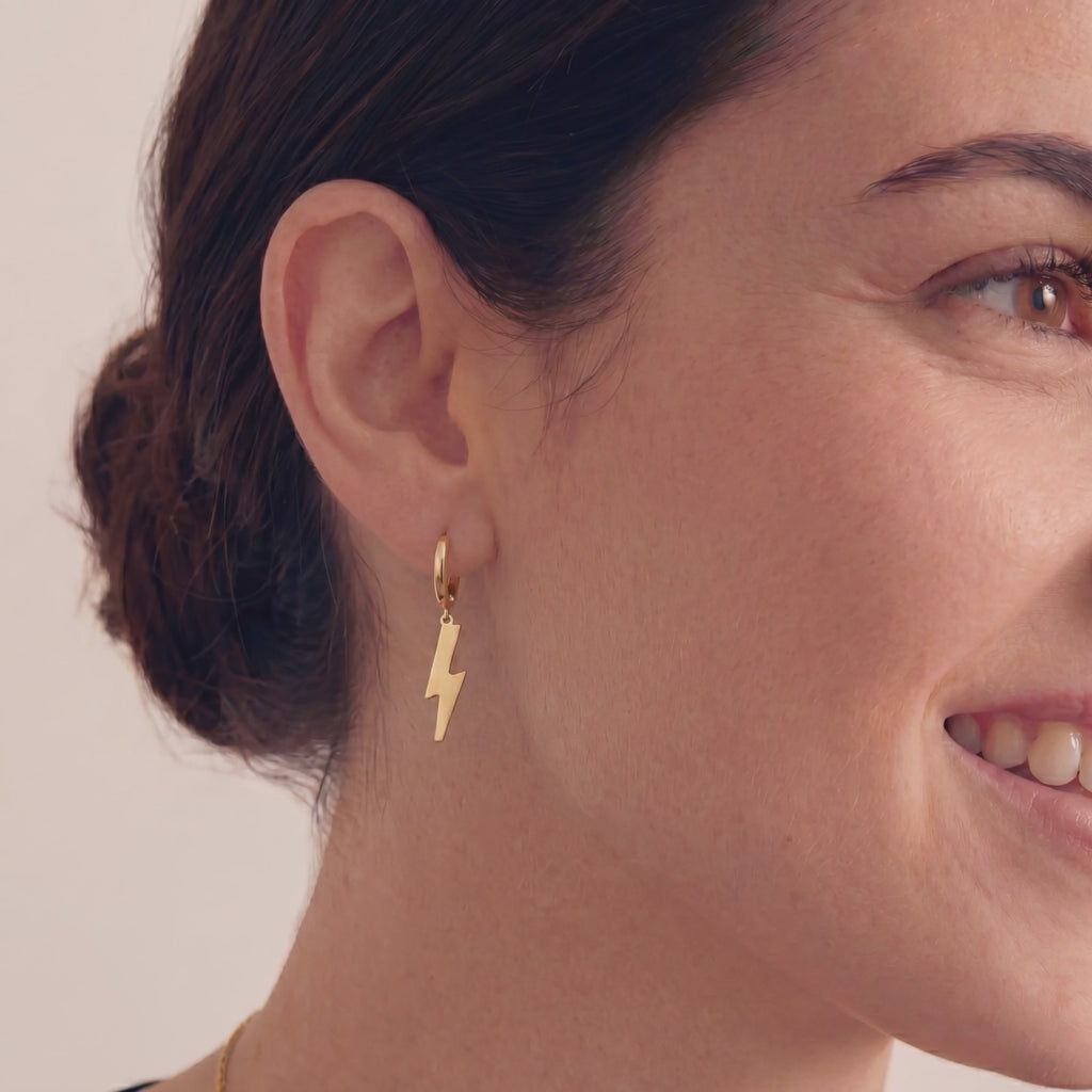 Lightning Bolt Earring in 18k Gold Vermeil