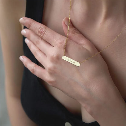 Chic Bar Necklace 14K Gold Plated Sterling Silver Necklace