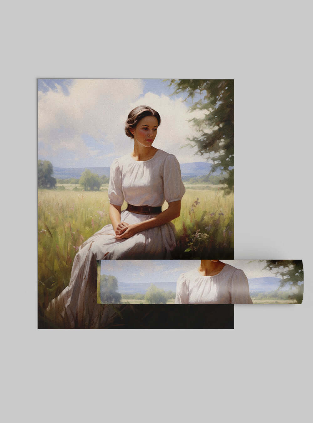 Psalm 1:1 Serene Woman Scene Bible Art Poster Print