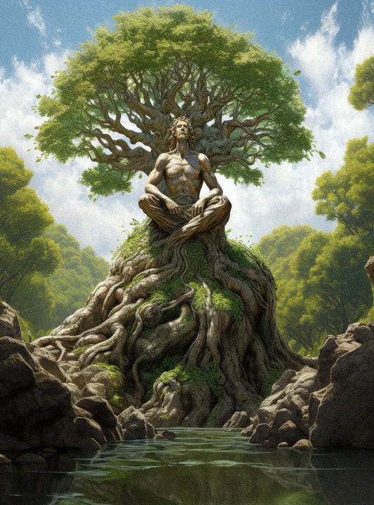 Psalm 1:3 - Tree Spirit Guardian - Christian Art Poster Print