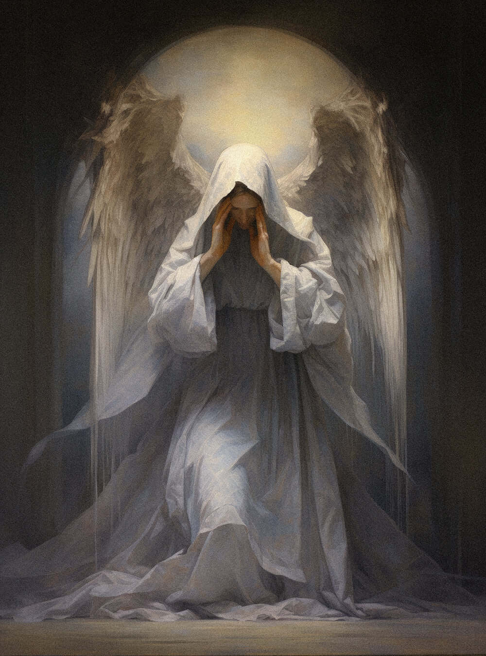 Psalm 10:14 Angelic Figure - Modern Christian Art Poster Print