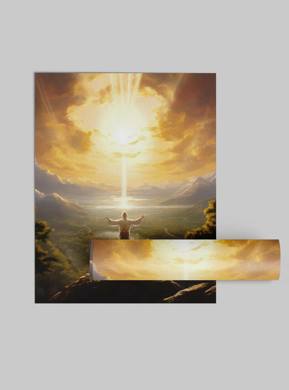 Psalm 17:6 Sunrise Mountain - Sacred Art Poster Print