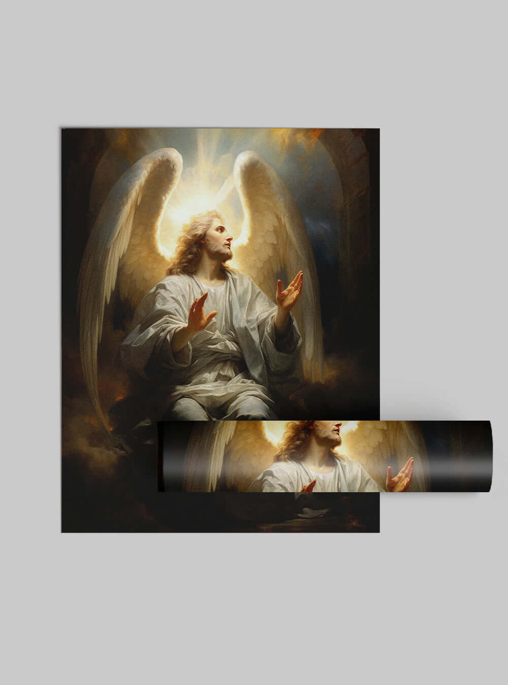 Psalm 18:30 Serene Angelic Scripture Art Poster Print