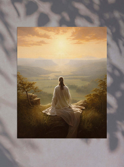 Psalm 5:3 Serene Sunrise - Modern Christian Art Poster Print