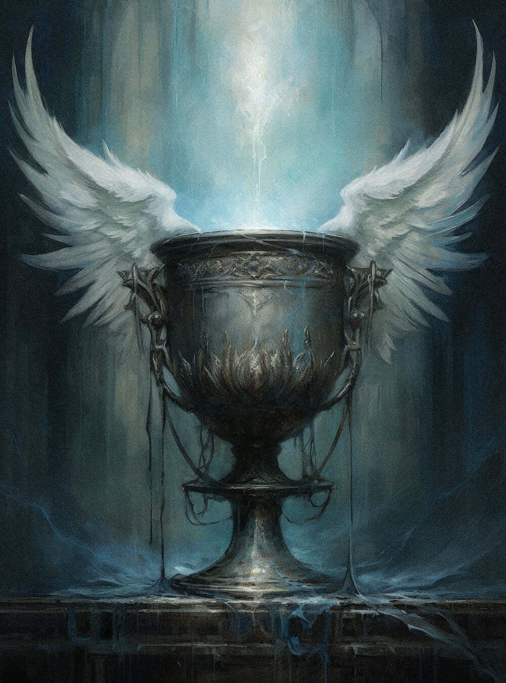 Revelation 1:6 Angel Wings Chalice - Christian Artwork Poster Print