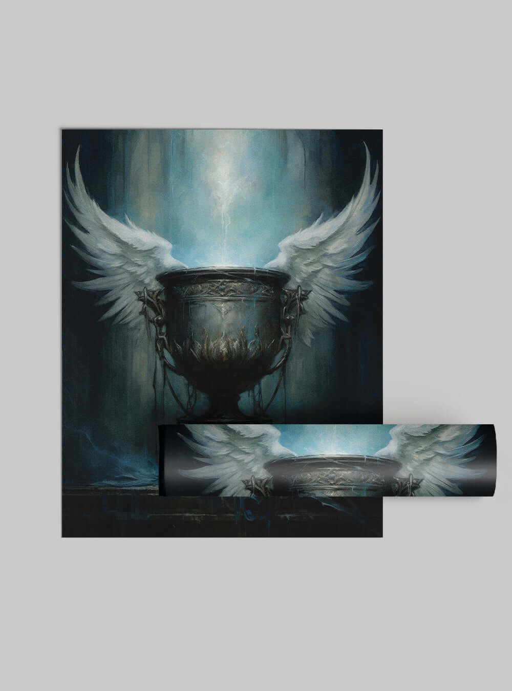 Revelation 1:6 Angel Wings Chalice - Christian Artwork Poster Print