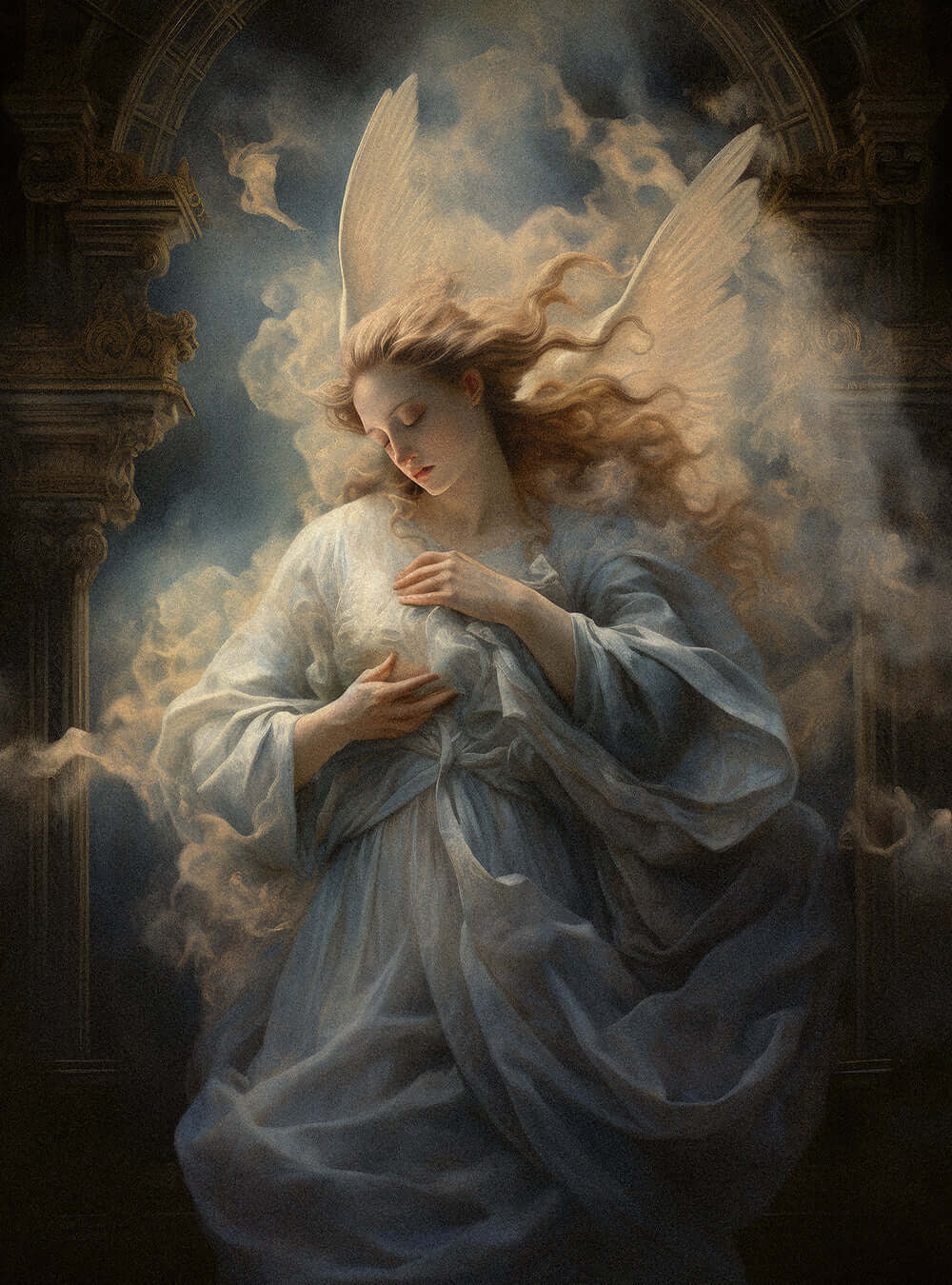 Revelation 10:6 Angelic Art - Christian Painting Poster Print