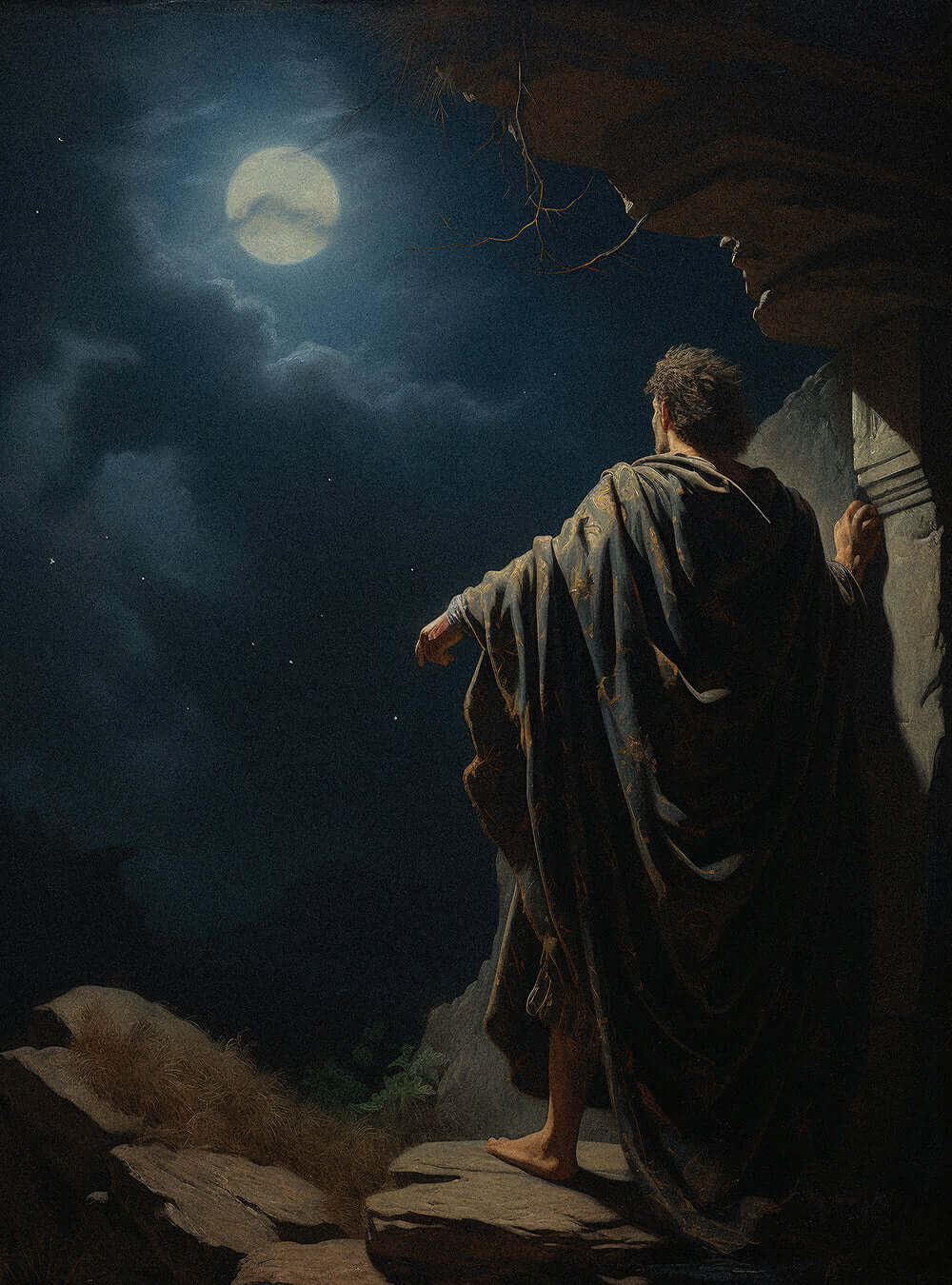 Revelation 17:14 Moonlit Contemplative Sacred Art Poster Print