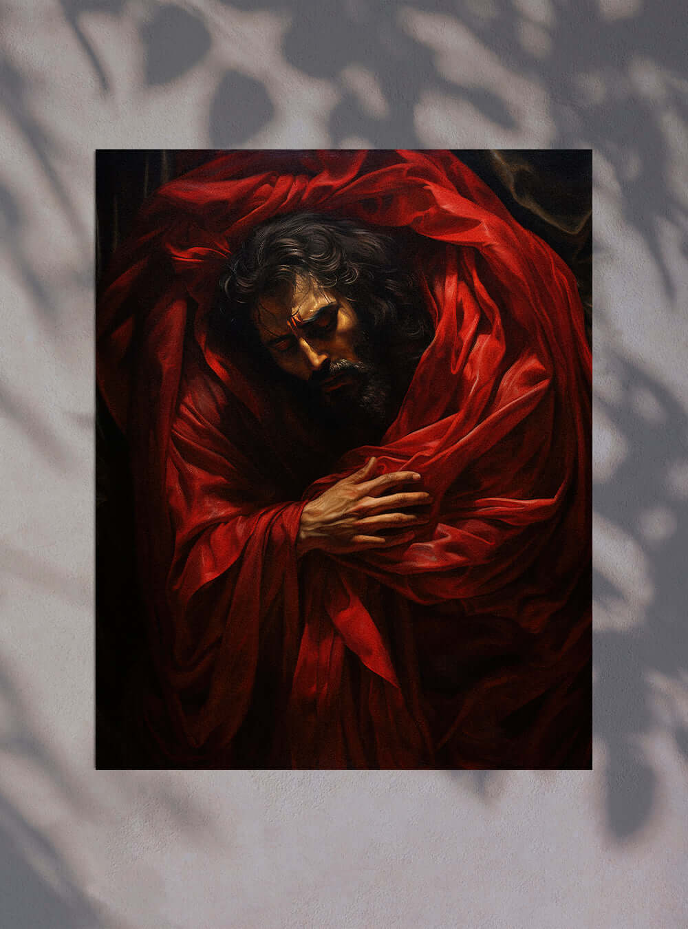 Revelation 19:13 - Red Cloak Figure - Christian Painting Poster Print