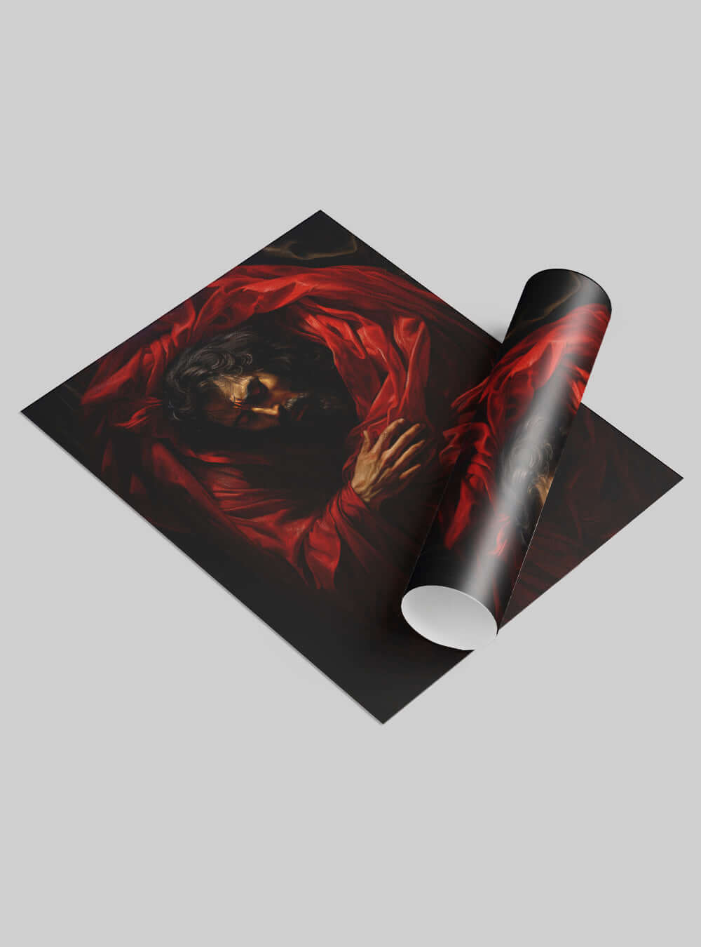 Revelation 19:13 - Red Cloak Figure - Christian Painting Poster Print