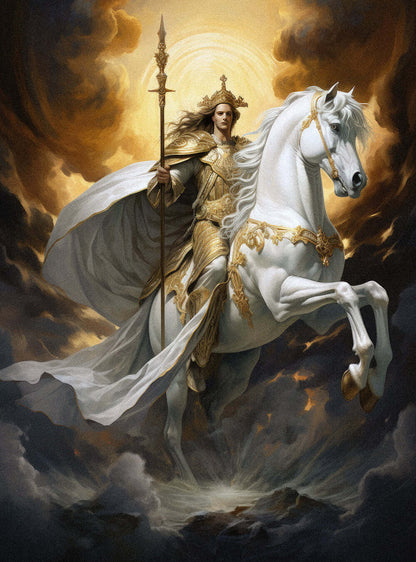 Revelation 19:16 Majestic Warrior Christian Painting Poster Print