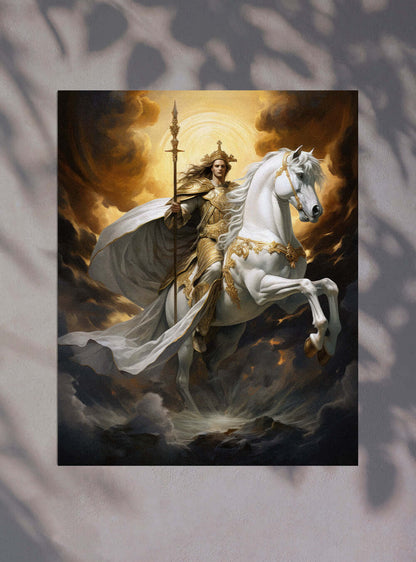 Revelation 19:16 Majestic Warrior Christian Painting Poster Print