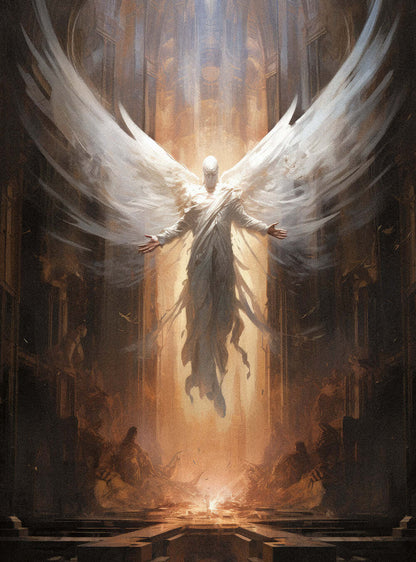 Revelation 21:4 Angelic Glory - Christian Wall Poster Print