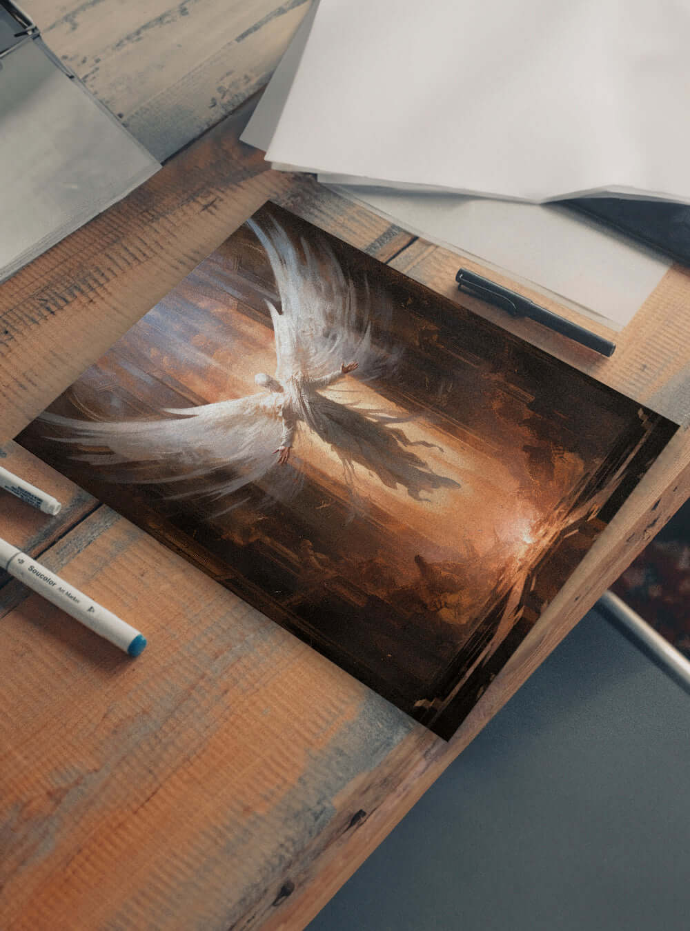 Revelation 21:4 Angelic Glory - Christian Wall Poster Print