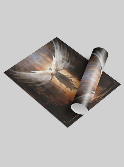 Revelation 21:4 Angelic Glory - Christian Wall Poster Print