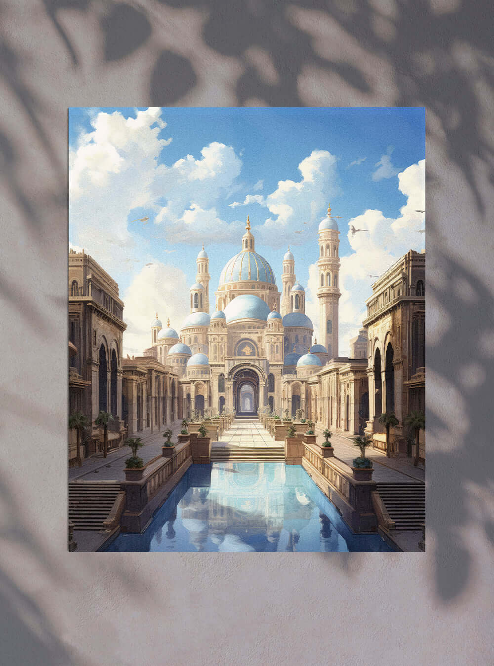 Revelation 22:1 Serene Sky & Architecture Bible Verse Wall Art Poster Print