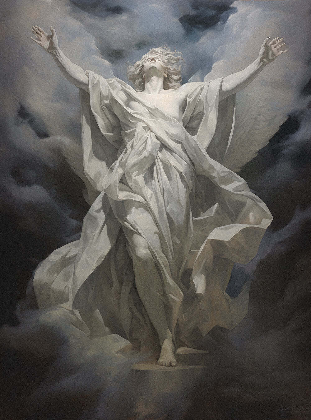 Revelation 22:12 - Angelic Ascend - Christian Decor Poster Print