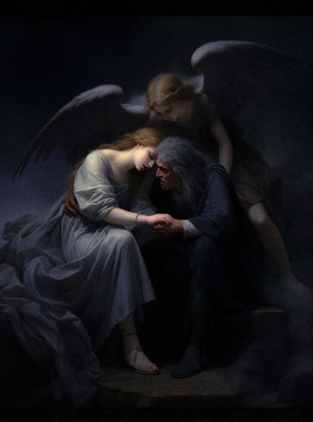 Revelation 22:13 Angel Encounter - Bible Art Poster Print