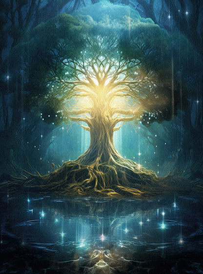 Revelation 22:19 - Mystical Forest Tree - Sacred Art Poster Print