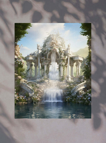 Revelation 22:5 Serene Garden Art Christian Painting Poster Print