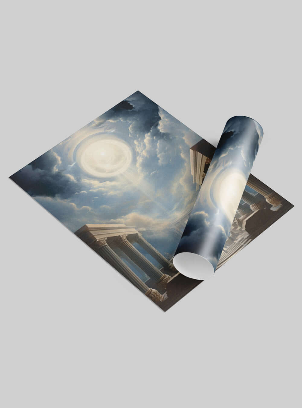 Revelation 3:12 - Divine Light Temple - Christian Art Poster Print