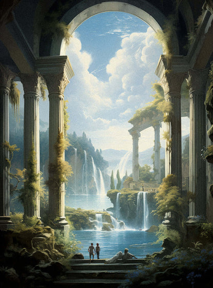 Revelation 3:16 Majestic Waterfall Art-Christian Home Decor Poster Print