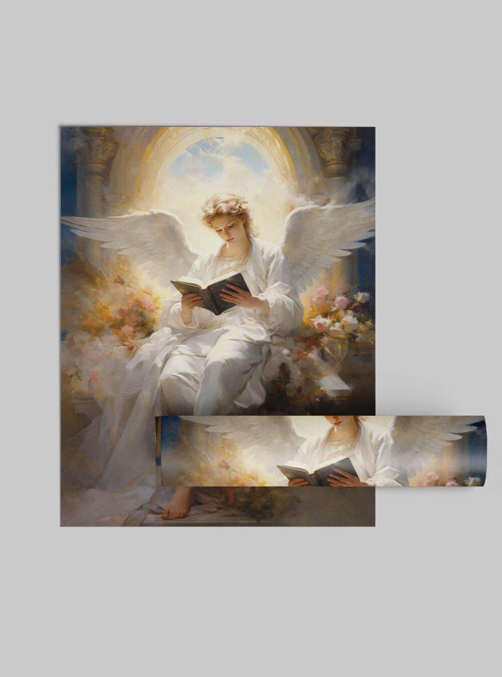 Revelation 3:20 Serene Angel | Christian Painting Poster Print