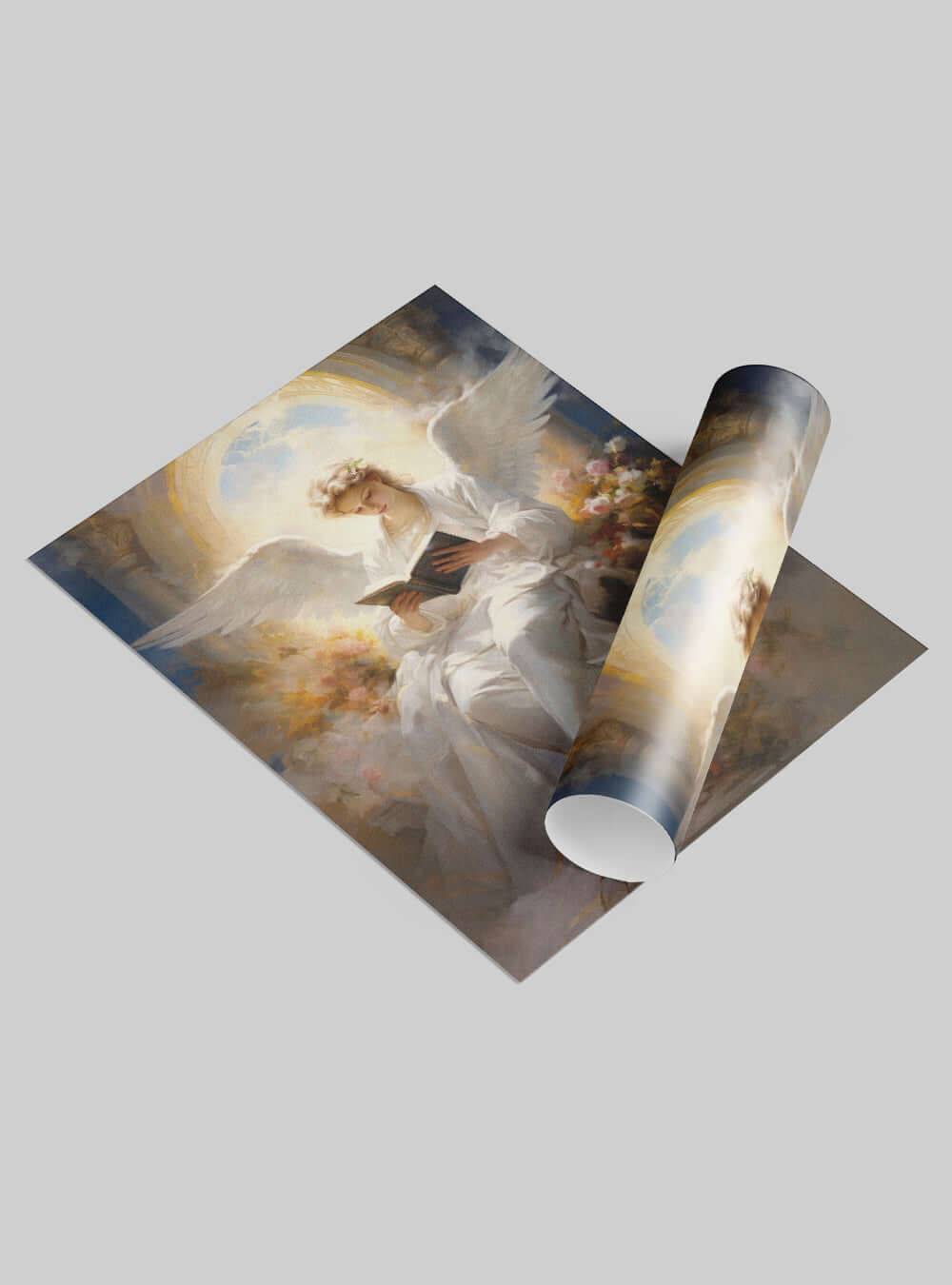 Revelation 3:20 Serene Angel | Christian Painting Poster Print