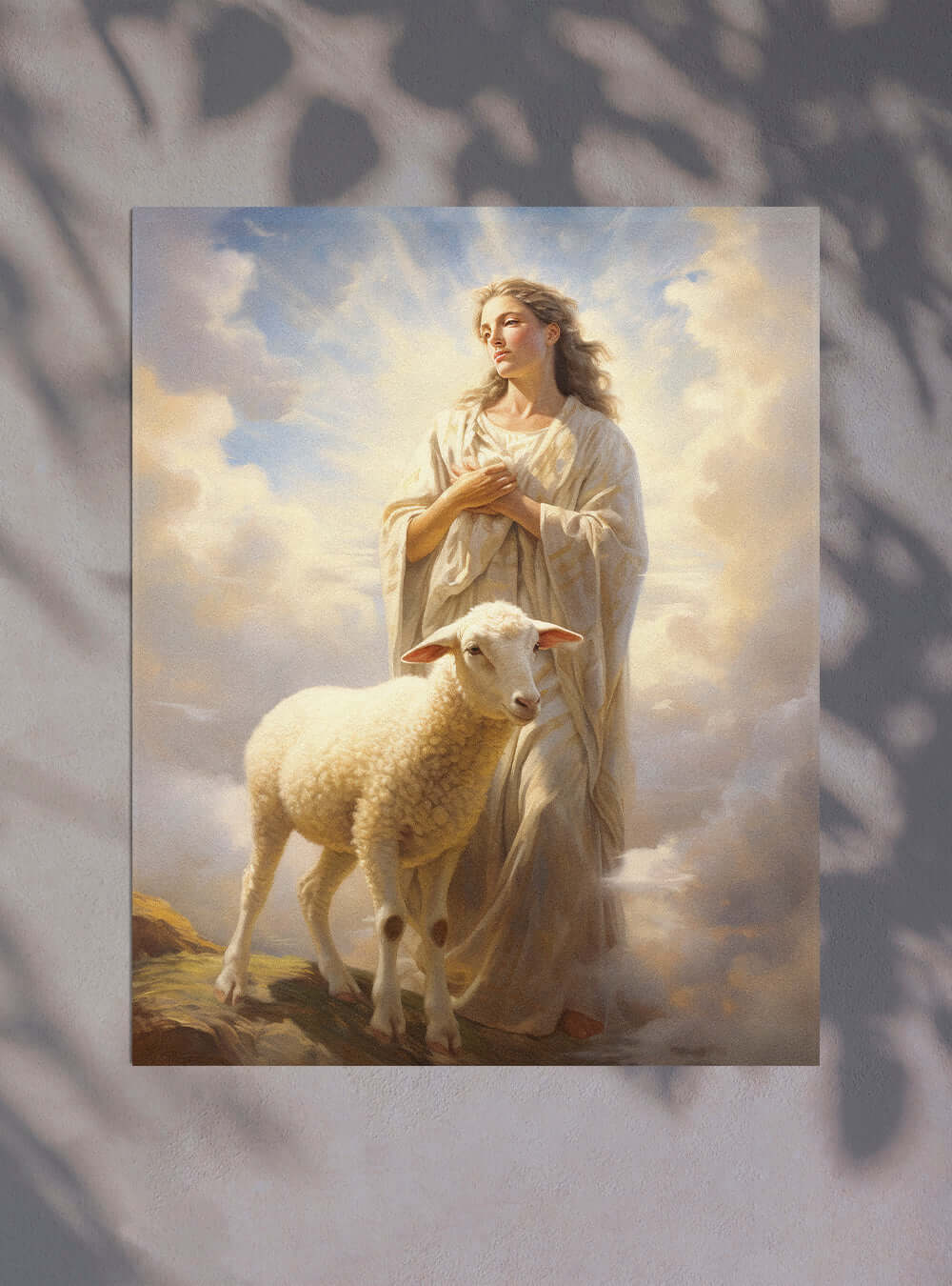 Revelation 8:1 Angelic Lamb Clouds Christian Wall Art Poster Print