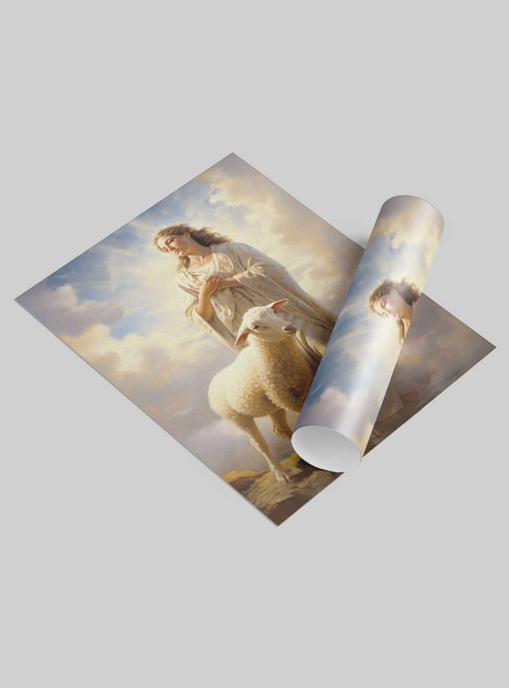 Revelation 8:1 Angelic Lamb Clouds Christian Wall Art Poster Print