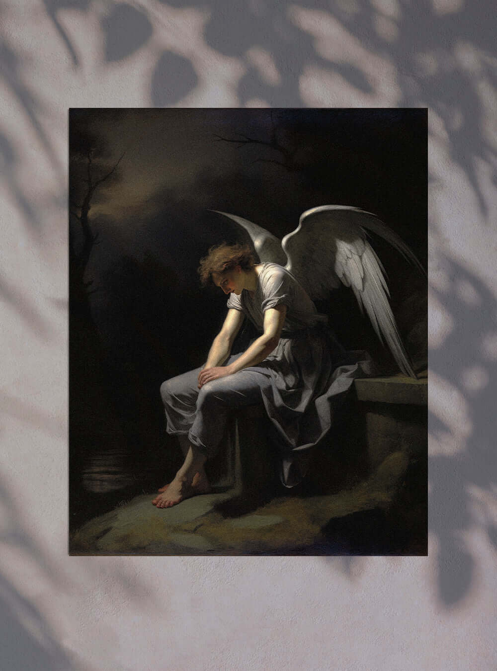 Revelation 9:6 Serene Angel Figure - Sacred Art Poster Print