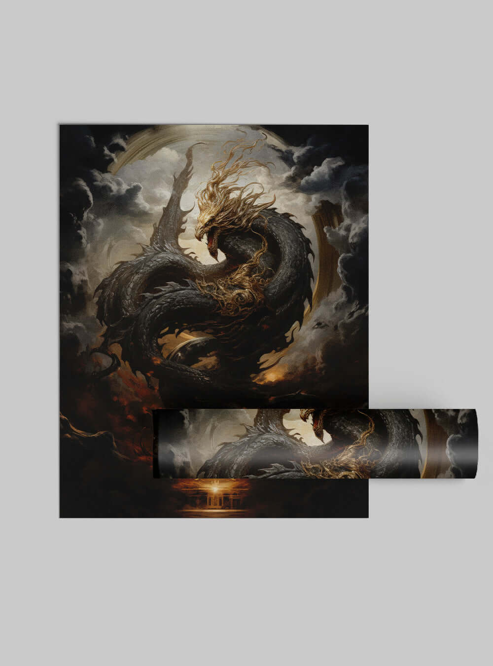 Revelation Dragon Temple | Modern Christian Art Poster Print