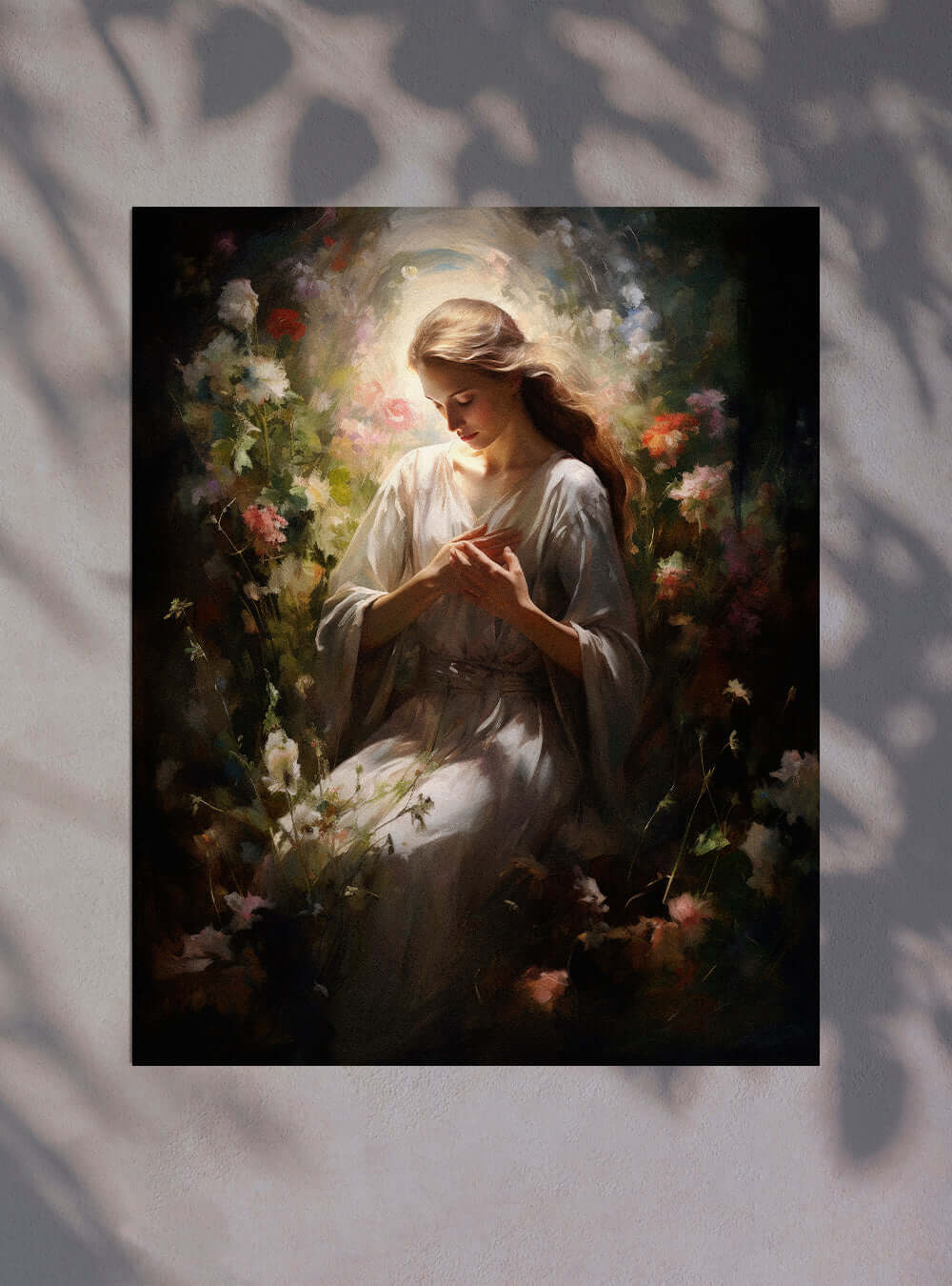 Romans 12:12 Angelic Figure Modern Christian Art Poster Print