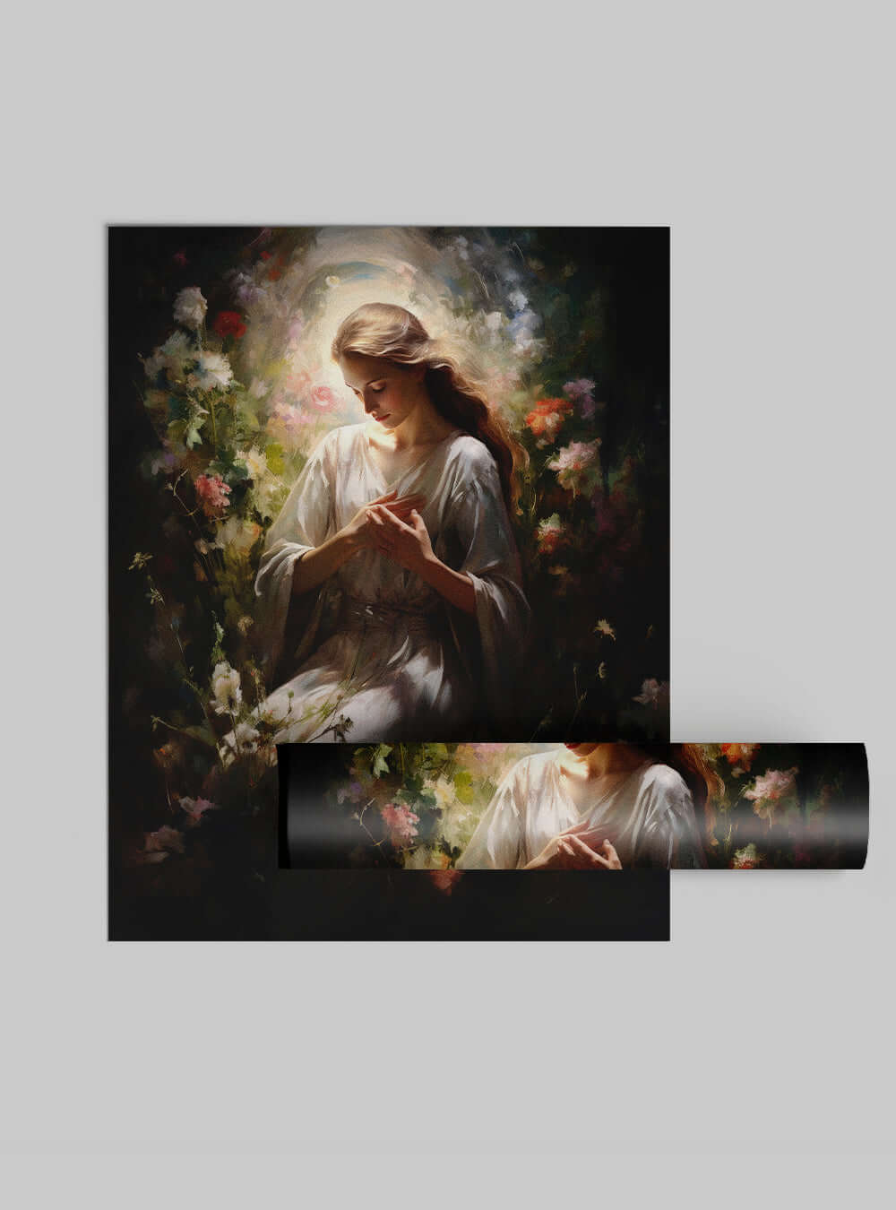 Romans 12:12 Angelic Figure Modern Christian Art Poster Print